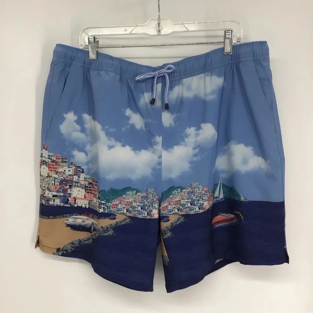 Peter Millar NWOT Men’s Rain showers Road To Riviera Beach Swim Trunks Size XL